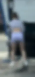 Diosafit spandex shorts on Latina girl @ car wash  Super nice booty!