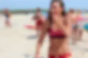 Lifeguard tournament girls on the beach