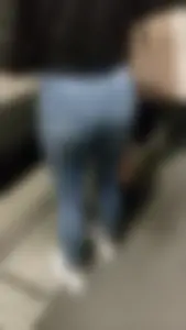 Cute little ass at the train station with a VPL