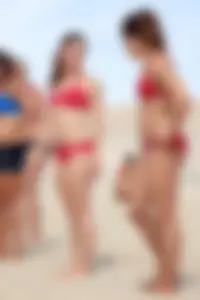 Lifeguard tournament girls on the beach
