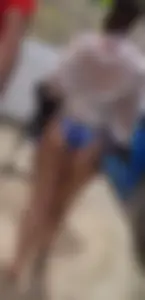 Cute butt blue bikini