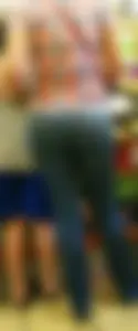 Nice Butt in Tight Jeans Supermarket Closeup