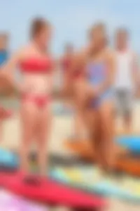 Lifeguard tournament girls on the beach