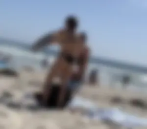 Cute college girls at beach