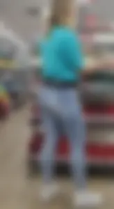 Hot chicks in blue jeans at the supermarket