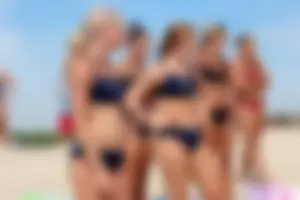 Lifeguard tournament girls on the beach