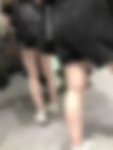 Hot Girl with Pale Skin in a Store Wearing Blue Denim Shorts Creepshots