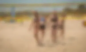 Beach volleyball babes in bikinis