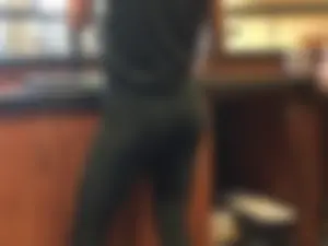 Sexy gym coworker with a sexy ass in leggings