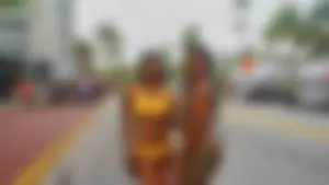 Two sexy ass black girls in thongs posing for the camera