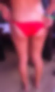 Hot Slim Girl in Red Swimsuit Creepshots