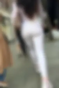 Sexy brunette showoff in seethrough white leggings ( OC )