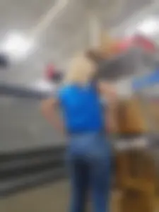 Beautiful Latina at Walmart in tight jeans