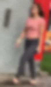 Hot chick with glasses going into McDonald's with a nice ass in Lulu leggings