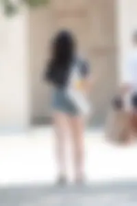 College cutie in frilly shorts