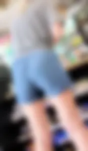 Tall pale blonde trying to hide that stellar ass