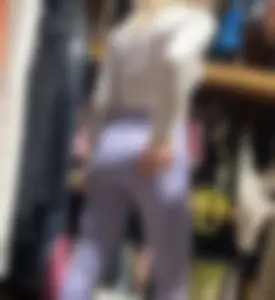 Tight petite college blonde girl with a plump ass in pastel purple leggings (vtl)