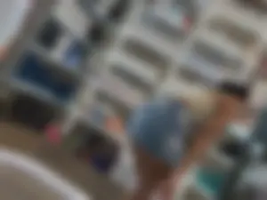 Extremely Hot Latina in Mini Skirt Showing Big Cheeks