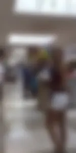 Gorgeous tall candid girl in white shorts mall creepshots
