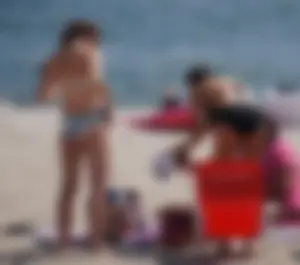 2 cute beach girls in bikinis