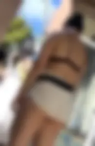Asian short shorts cheek peek