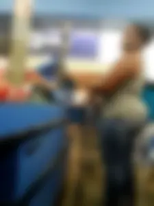 Fat ebony ass in tight jeans at Walmart