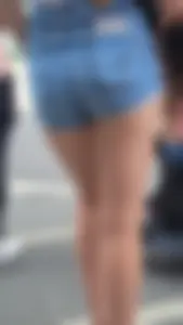 Milf with tight ass in jean shorts