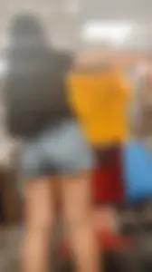 Latina Has A Nice Booty In Jean Shorts, Faceshot