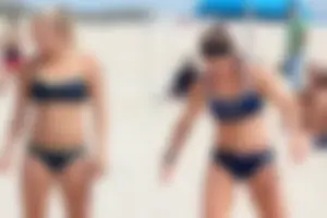 Lifeguard tournament girls on the beach