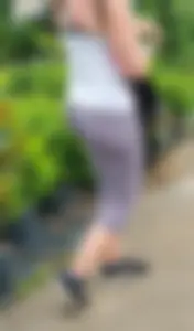 Milf booty in tight leggings shopping for plants