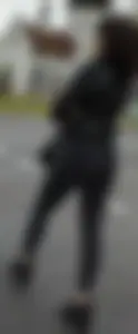 Stocky Girl in Tight Black Jeans Street Candid