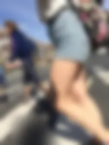 Sexy Girl in Denim Shorts With Awesome Legs on the Crosswalk Huge Creepshots Collection