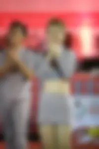 Bunch of athletic Thai cheerleaders at a competition