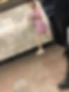 Girl in Sandals and Pink Dress with Hot Skinny Legs Subway Creepshots