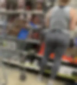 Slim Thick Round Bubble Butt MILF Shopping in Grey
