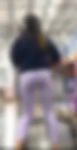 asian tight ass in purple yoga pants creeped