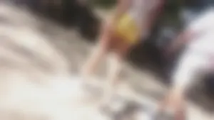 Milf in yellow shorts with vpl and a wedgie