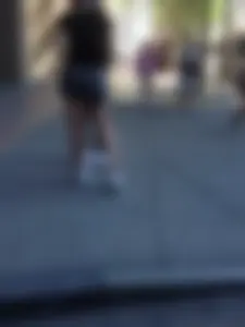 Thick big booty teen with braces in tight grey spandex shorts