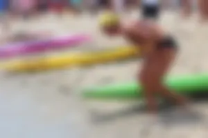 Lifeguard tournament girls on the beach