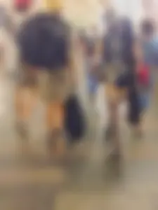 Hot Skinny Tattooed Teen in Mini Shorts And Stockings Subway Creepshot