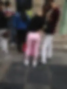Nice Skinny Booty in Pink Tight Pants Street Photo