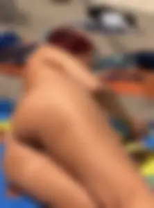Large collection of hot beach girls lying on the beach and bending over