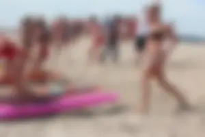 Lifeguard tournament girls on the beach