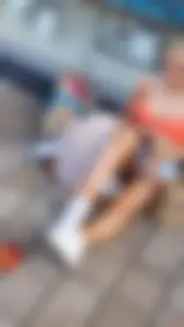 Busty chav blonde in revealing top and jean shorts! (OC) [CS4U]
