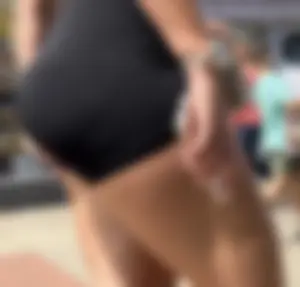 Blonde PAWG in tight spandex playsuit