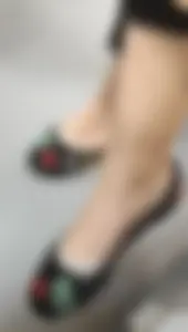 Teen College Student's Feet in Colorful Flats And Socks Closeups in Various Classrooms