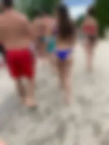 A Gorgeous Slim Candid Girl in a Blue Swimsuit Creepshots Series, Hot Flat Ass