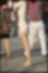 Skinny Girl in Short Dress City Candid