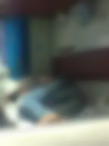 Skinny Barefoot Girl in Jeans Asleep in a Train Sleeping Car Creepshot