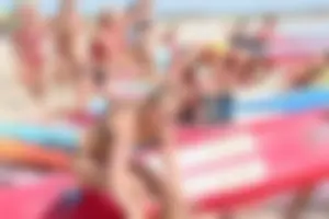 Lifeguard tournament girls on the beach